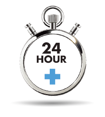 24시간 이내 전담 컨설턴트 대응 서비스 - 24 HOUR 스톱워치 아이콘
